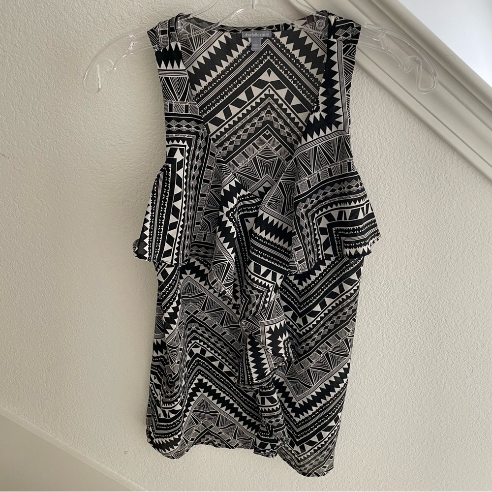Charlotte Russe Tribal Top with Front Ruffles Size S